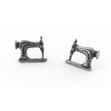 Sewing Machine Stud Earrings -Gold