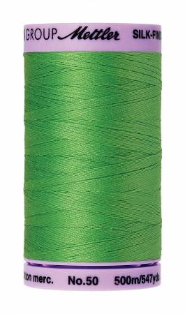 Silk-Finish 50wt Solid Cotton Thread 547yd/500M Light Kelly