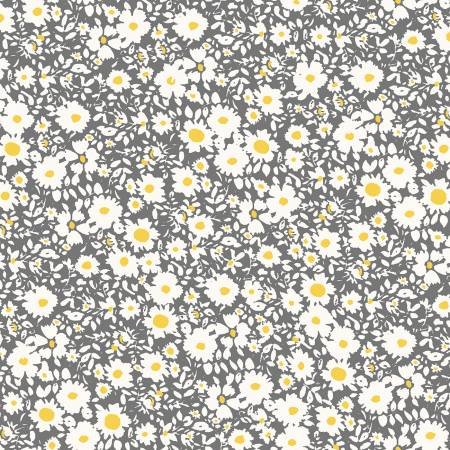 Grey Buttercup Splotchy Florals