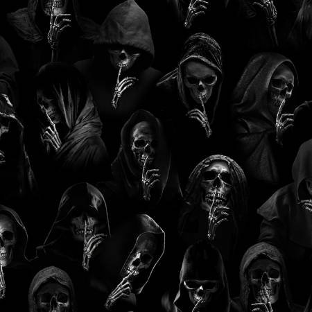 Black Silent Skeleton Wiht A Hoodie