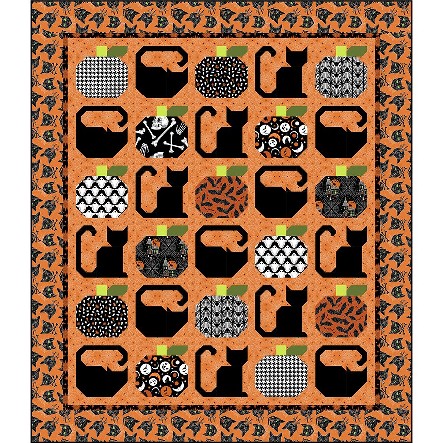 Halloween Cat Quilt Kit || Scaredy Cat
