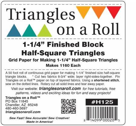 Triangles on a Roll 1 1/4" Half Square 50 Ft