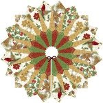 Quilted Fox Design Tree Skirt-Natural