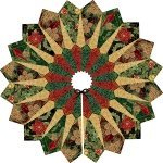 Quilted Fox Design Tree Skirt-Black