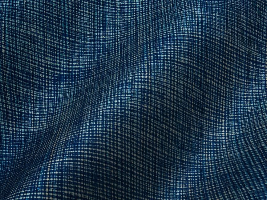 Close-up of dark navy blue woven fabric texture typical of a blue fat quarter bundle