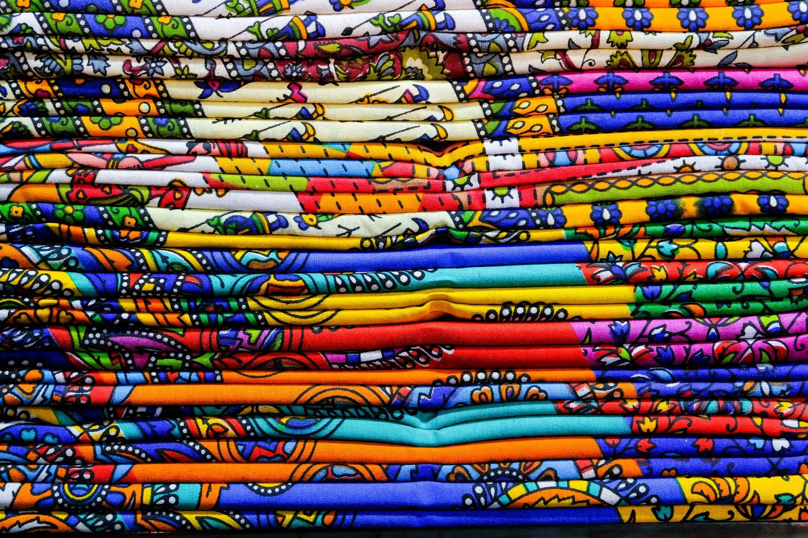 Colorful abstract pattern printed directly onto fabric